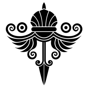 Elegant Black & White Floral Design Ornamental  element featuring elegant,intricate detailing. Perfect for use in decorative borders, logos etc 
