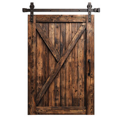 Wall Mural - Rustic Wooden Barn Door for Home Decor Isolated on transparent background