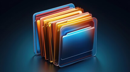 Poster - colorful digital folders representing business and technology files on a modern background for innov