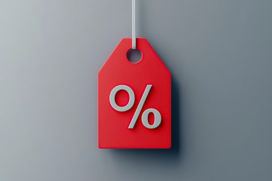 3D icon of a red tag with 