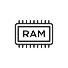Ram memory icon Flat illustration sign