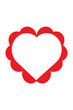 © Monika Jurczyk - Scalloped edge border red heart frame illustration on transparent background. Fun vector romantic art for Valentine's Day designs, wedding decorations, photos, and love-themed projects.