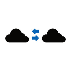 Sticker - Cloud transfer icon on transparent background