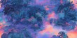 © Puchong - Tilted angle view of a vibrant fantasy forest, glowing trees and sparkling rivers, showcasing harmony between nature and mythical creatures, digital painting, ethereal colors