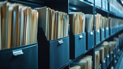 Poster - organized filing system with digital folders and documents, folders for guidelines and management in