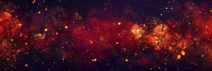 Wall Mural - abstract background with dark red and gold particle. golden light shine particles bokeh on navy blue