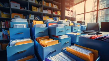 Poster - efficient organization and management of office files for it personnel in a modern workspace with fi