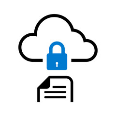 Sticker - Security Cloud File Upload Icon on transparent background 