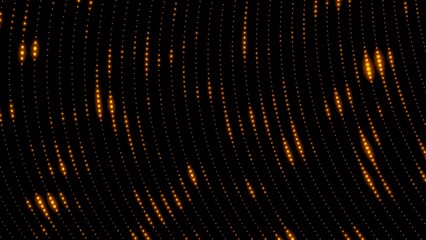 Brown color glowing grid particle line on black background