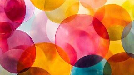 Poster - colorful abstract background, vibrant circles in various shades creating a dynamic and playful atmos