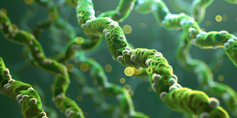 Poster - Microscopic Image of Intertwined Helical Structures
