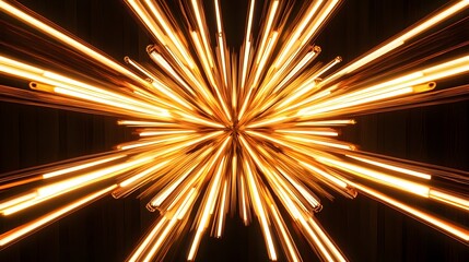 Poster - Vibrant golden explosion, radiant particles erupting against dark backdrop, perfect for dynamic presentations or creative projects.