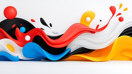Poster - Abstract Colorful Fluid Paint Waves