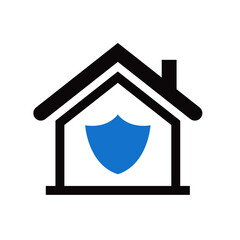 Sticker - Home insurance icon on transparent background 