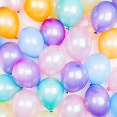 Wall Mural - pastel balloons galore: a delightful collection of pastel-colored balloons in various shades of pink