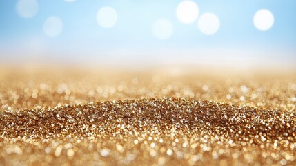 Poster - Shimmering Gold Glittery Background with Soft Bokeh Effect and Gentle Ambient Light for Abstract Designs