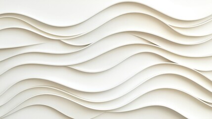 Poster - Elegant undulating white paper waves creating a soothing and modern texture for backgrounds and design projects