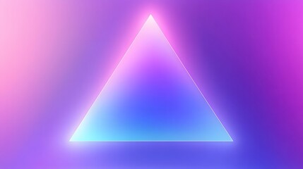 Poster - Vibrant abstract triangle design, colorful gradient hues in purple and blue, ideal for digital backgrounds or creative projects.