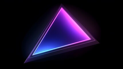 Poster - Vibrant abstract triangle design, glowing neon colors with gradient effect, suitable for modern tech themes or backgrounds.