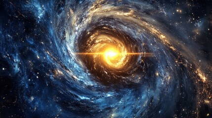 Wall Mural - a view from space to a spiral galaxy and stars. universe filled with stars.