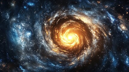 Wall Mural - a view from space to a spiral galaxy and stars. universe filled with stars.