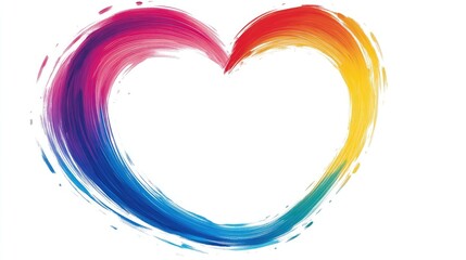Poster - A vector heart shape frame created with brush strokes, isolated on a clean white background, perfect for showcasing love-themed designs.