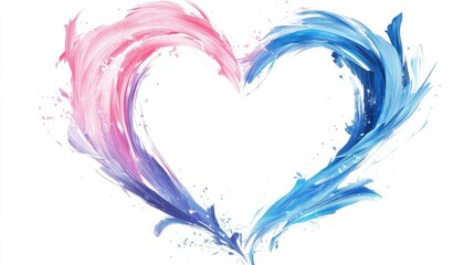 Poster - A vector heart-shaped frame created from brush painting, standing out against a white background, representing love and affection.