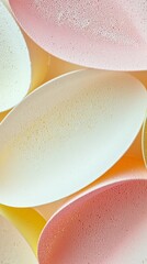 Poster - Delicate gradient ovals blend seamlessly in soft butter yellow and blush pink, evoking tranquility and warmth. The shapes interact softly, inviting a sense of calm and beauty
