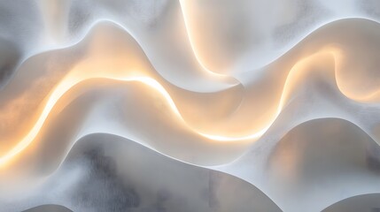Poster - Abstract flowing fabric, soft textures with warm tones, elegant design element, ideal for backgrounds or artistic projects.