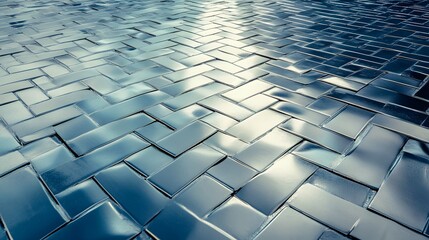 Poster - Sleek and Modern Woven Texture on a Reflective Surface, Showcasing Artistic Design and Innovative Materials in Contemporary Architecture and Interior Spaces