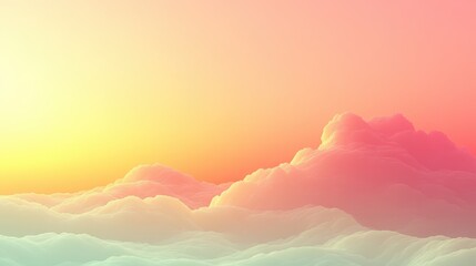 Poster - The soft pastel gradient clouds that grace the sky at sunrise help to create a serene atmosphere, offering a breathtaking backdrop for the tranquil moments of daybreak