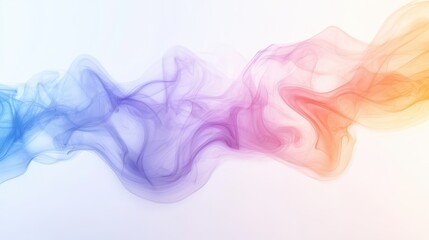 Poster - Colorful rainbow gradient smoke swirls create a surreal atmosphere in vibrant hues, blending seamlessly across a bright background