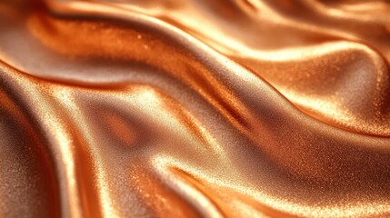 Poster - Seamless metallic copper texture illuminated softly, showcasing the elegance and warmth of copper tones in a smooth flowing design