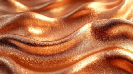 Poster - Softly lit metallic copper texture creates a warm and inviting atmosphere, emphasizing gentle waves and a luxurious feel ideal for various design applications