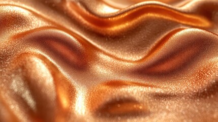 Poster - Softly lit seamless metallic copper texture showcasing gentle waves and curves, reflecting light in an elegant manner suitable for design and artistic projects
