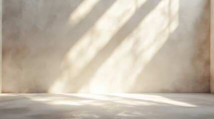 Poster - Smooth plaster texture with subtle warm white tones creating a serene atmosphere in an empty, well-lit space ideal for creative activities or relaxation