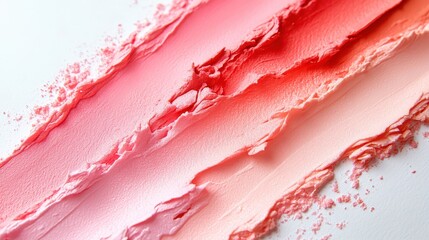 Poster - Subtle gradient transitions from soft pink to coral, showcasing a creamy texture ideal for artistic designs or makeup palettes with vibrant hues