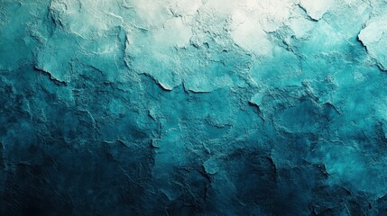 Poster - Experience a stunning blend of vibrant teal and aqua in a beautiful gradient, enhanced by textured details that evoke a serene atmosphere, perfect for artistic backgrounds or modern decor
