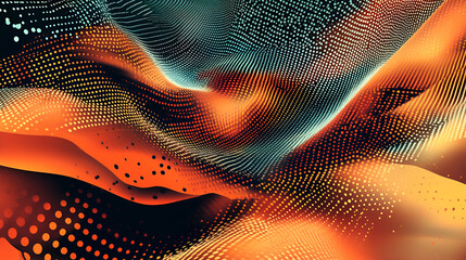 Poster - Abstract Data Flow:  A mesmerizing abstract design of swirling, vibrant colors and particles, evoking a sense of dynamic energy and complex data flow.  