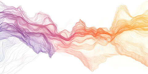 Poster - abstract flowing lines: a vibrant abstract artwork featuring flowing lines in shades of purple, oran