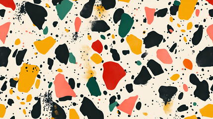 Poster - vibrant terrazzo pattern: a seamless, bold terrazzo pattern in warm, joyful colors. perfect for back