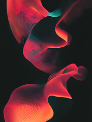 Poster - abstract swirls of red and teal: a captivating abstract image featuring vibrant swirls of red and te