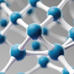 Fototapete - A 3D model of a molecular structure, showcasing interconnected atoms with white bonds, creating a complex network.