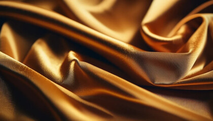 Wall Mural - Golden draped velour as a background. 