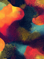 Poster - abstract colorful dots: a mesmerizing abstract artwork featuring vibrant, swirling clusters of color