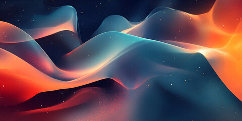 Poster - Abstract Flow of Light: A mesmerizing abstract background image featuring a dynamic interplay of glowing red and blue light, creating a sense of movement and depth against a dark backdrop.