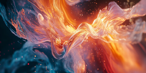 Poster - cosmic dance: a captivating abstract composition of swirling, luminous colors, reminiscent of celest