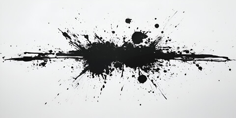 Poster - abstract ink spatter: a dramatic burst of black ink splatters across the canvas, creating an abstrac