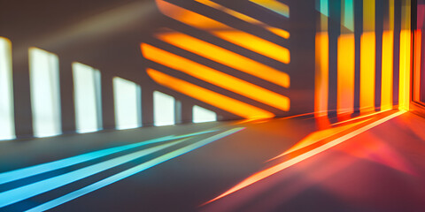 Aufkleber - abstract light play: a captivating interplay of vibrant light and shadow creates a mesmerizing geome