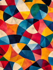 Poster - abstract geometric pattern: a vibrant and playful abstract pattern featuring overlapping circles, ar